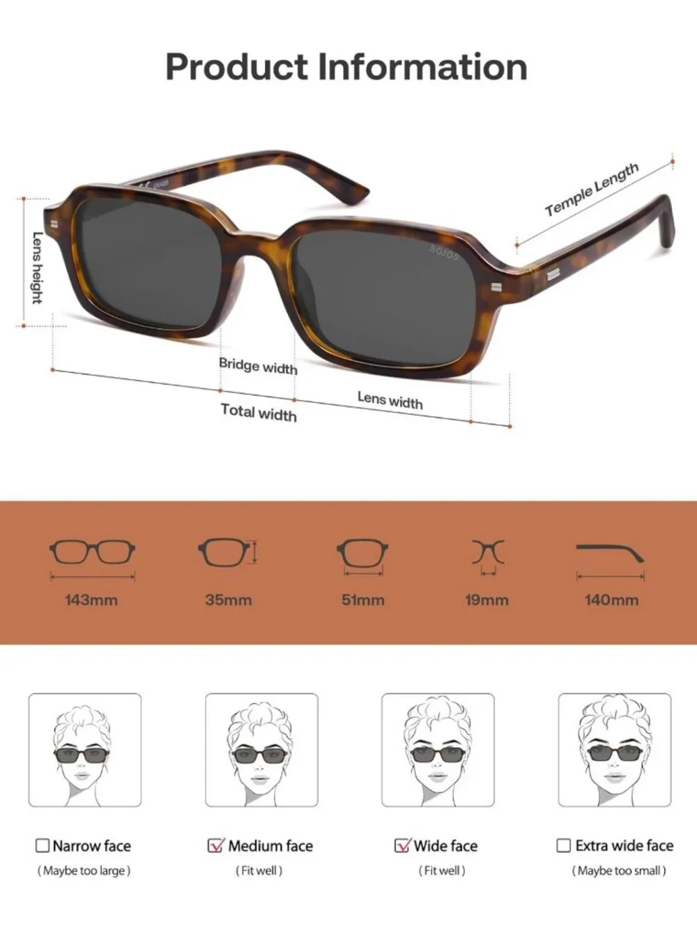 Trendy Polarized Rectangle Sunglasses for Women & Men | Retro Slim Square